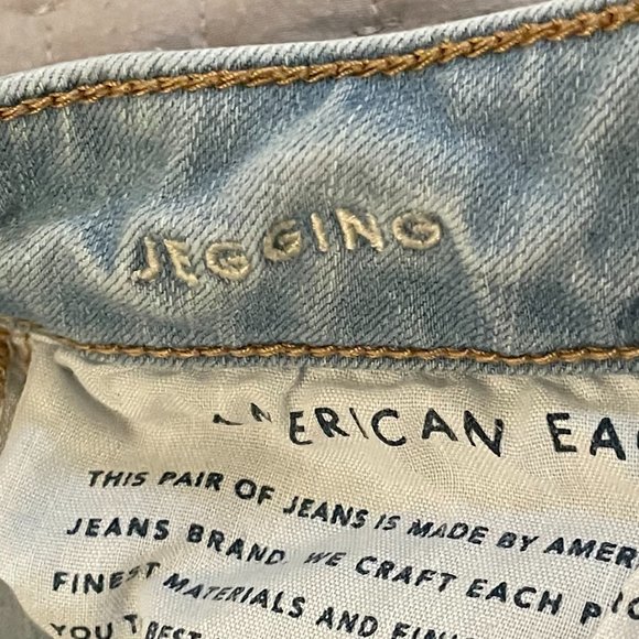 American Eagle Women's Light Blue Washed Stretch Jeggings 4 Long - Picture 4 of 11